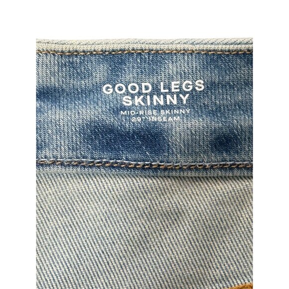 Good American Good Legs Skinny Jeans Mid-Rise Distressed Blue Womens Size 18 NEW - Picture 4 of 10